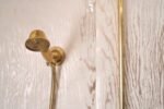 Unlacquered Brass Bathroom shower with Round Shower Head, Handheld Shower - Image 5