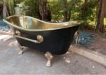 Brass Bathtub Black Exterior, Brass Bathtub Clawfoot - Image 2