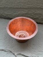 Copper Round Bar Sink, Hammered Copper Round Drum Bar Sink Including Drain - Image 4