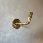 Set of 3  Unlacquered Brass Wall Hooks- Handcrafted Coat Hanger-Towel Hook for Bathrooms & Kitchens