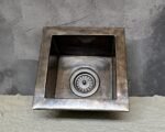 Bronze Undermount Bar Sink – Hammered Square Brass - Image 4