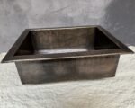 Hammered Brass Undermount Sink – Antique Patina Kitchen Bowl - Image 2