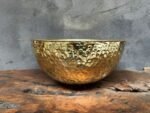 Handcrafted Round Brass Drop in Sink  ,Round Hammered Brass Bathroom Sink - Image 4