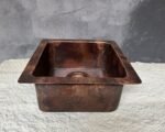 Undermount Copper Sink – Aged Square Single Basin - Image 4