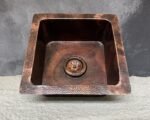 Undermount Copper Sink – Aged Square Single Basin