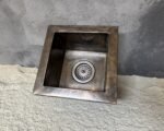 Bronze Undermount Bar Sink – Hammered Square Brass - Image 5