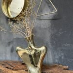 Solid Brass Female Body Vase, Minimalist Bud Vases, Table Flower Vase
