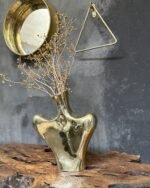 Solid Brass Female Body Vase, Minimalist Bud Vases, Table Flower Vase