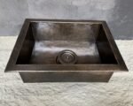 Hammered Brass Undermount Sink – Antique Patina Kitchen Bowl - Image 3