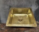 Undermount Unlacquered brass Bar Sink ,Hammered Brass Kitchen Sink - Image 2