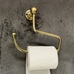 Handcrafted Solid Brass Toilet Roll Holder Stylish Brass Wall Mount Toilet Paper Holder Bathroom