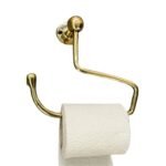 Solid Brass Wall Mount Toilet Paper Holder – Unlacquered Handmade Bathroom Fixture