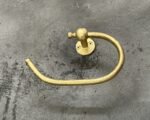 Curved Unlacquered Brass Toilet Paper Holder – Handcrafted Wall Mounted Solid Brass Roll Holder - Image 2