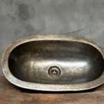 Oil Rubbed Bronze Bathroom Sink, Oval Patina Brass Handcrafted Drop in Sink