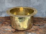 Unlacquered Brass Bar Sink – Hammered Round with Drain - Image 3