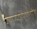 Unlacquered Brass Wall Mounted Pot Rack, Hanging Kitchen Rail, Hanging Pan Holder With Hooks - Image 4