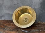 Unlacquered Brass Bar Sink – Hammered Round with Drain