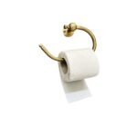 Curved Unlacquered Brass Toilet Paper Holder – Handcrafted Wall Mounted Solid Brass Roll Holder