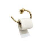 Curved Unlacquered Brass Toilet Paper Holder – Handcrafted Wall Mounted Solid Brass Roll Holder