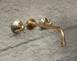 Brass Wall Mount Faucet – Unlacquered Bathroom Tap - Image 4