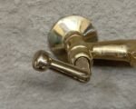 Unlacquered Brass Tub Filler Faucet , Solid Brass Wall Mount Bathroom Faucet With Lever Handles - Image 3