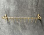Unlacquered Brass Wall Mounted Pot Rack, Hanging Kitchen Rail, Hanging Pan Holder With Hooks - Image 5