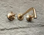Brass Wall Mount Faucet – Unlacquered Bathroom Tap