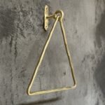 Triangle Brass Towel Ring – Wall Mounted Bathroom Hook