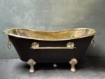 Brass Bathtub With Black Exterior, Black Bathtub Clawfoot