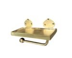Solid Brass Toilet Paper Holder with Shelf – Handmade Wall Mount Accessory - Image 2