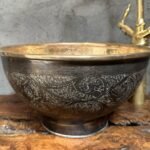 Vintage Brass Vessel Sink – Patina Bathroom Washbasin