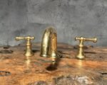 Widespread Brass Sink Faucet – 3-Hole Deck Mount Tap - Image 4