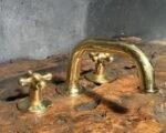 Widespread Brass Sink Faucet – 3-Hole Deck Mount Tap - Image 5
