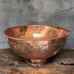Hammered Copper Basin – Engraved Round Vessel Sink