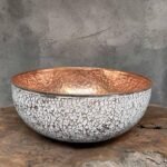 White Hammered Copper Sink – Unique Vessel Basin