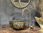 Handcrafted Bronze Vessel Sink – Antique Patina Round Basin - Image 2
