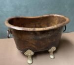 Small Copper Clawfoot Bathtub With Towel Rings