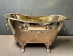 Clawfoot Bathroom Bathtub, Unlacquered Brass Soaking Bathtub, Outdoor Soaking Tub With Towel Holder