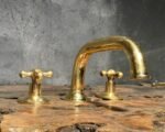 Widespread Brass Sink Faucet – 3-Hole Deck Mount Tap
