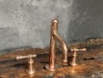 Copper Victorian Bathroom Faucet, Copper Widespread Bathroom Sink Faucet,  Deck Mounted Sink Faucet - Image 5