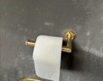 Solid Brass Toilet Paper Holder, Unlacquered Brass Toilet Roll Holder, Handcrafted Tissue Holder for Bathroom