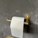 Solid Brass Toilet Paper Holder, Unlacquered Brass Toilet Roll Holder, Handcrafted Tissue Holder for Bathroom