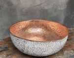 White Hammered Copper Sink – Unique Vessel Basin - Image 5