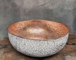 White Hammered Copper Sink – Unique Vessel Basin - Image 4
