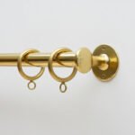 Solid Unlacquered Brass Curtain Rod – Wall Mount Window Hanging Bar with Rings
