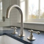 Unlacquered Brass Widespread Vanity Faucet with Lever Handles - Image 4