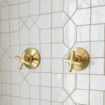 Unlacquered Brass Shower System – Wall Mount Rain Head & Cross Valves - Image 2
