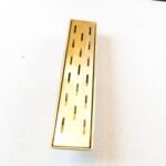 Solid Brass Linear Floor Drain, Unlacquered Rectangular Shower Drain - Image 2