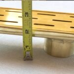 Solid Brass Linear Floor Drain, Unlacquered Rectangular Shower Drain - Image 4