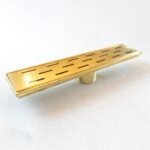 Solid Brass Linear Floor Drain, Unlacquered Rectangular Shower Drain